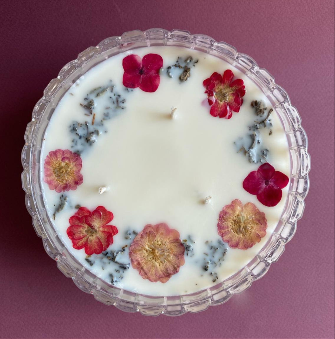 נר 3 פתילים בכלי וינטאג צרפתי