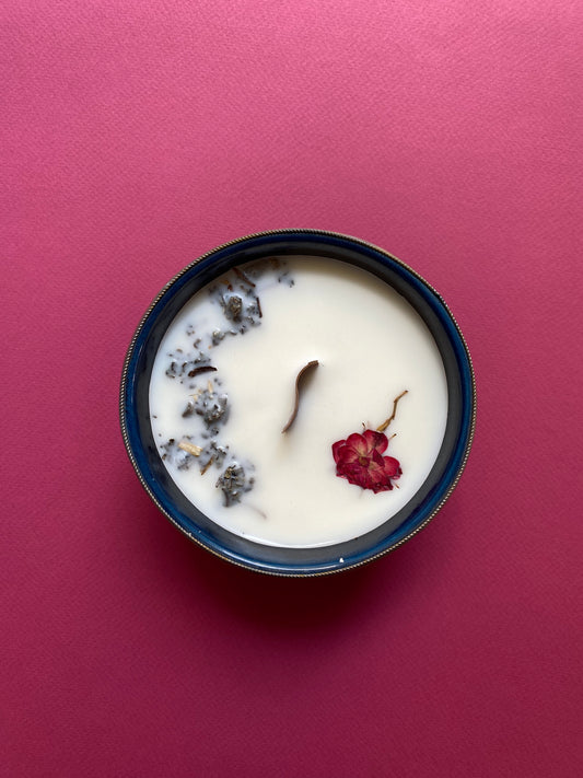 נר מרווה לבנה ופתיל עץ